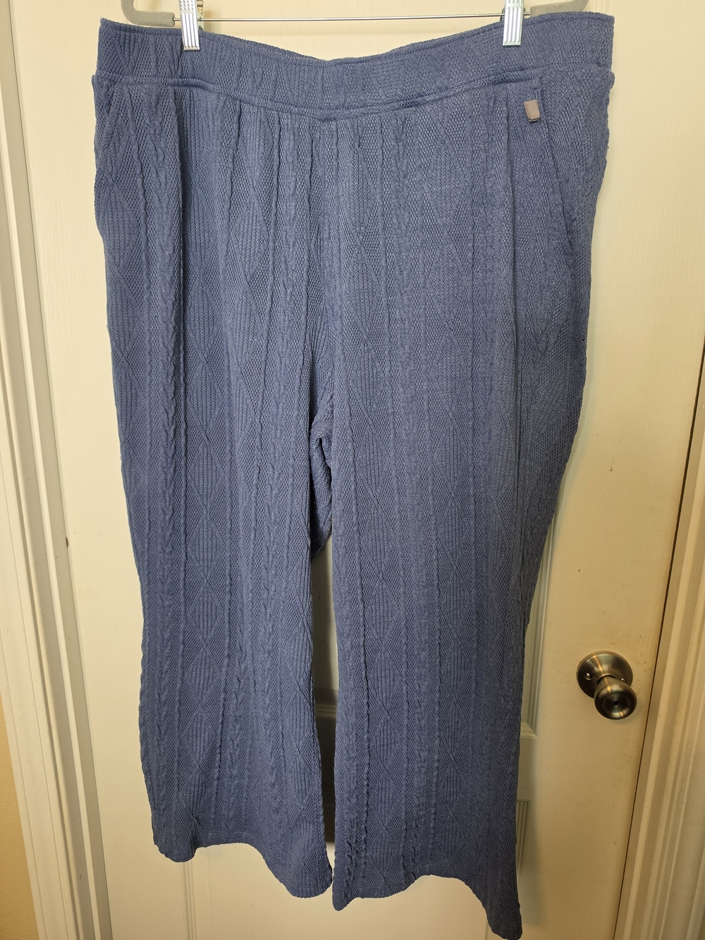 LIVI-Lane Bryant Women's Blue Cable-knit Pants, Casual Comfort